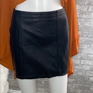 Mini leather skirt